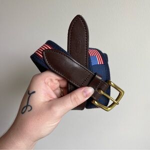Vineyard Vines American Flags Canvas Club Belt